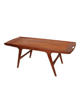 VERKOCHT Vintage salontafel met omkeerbaar blad