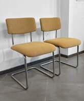 VERKOCHT Set Gispen stoelen opnieuw gestoffeerd