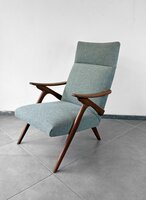GERESERVEERD Vintage jaren 60 fauteuil opnieuw gestoffeerd