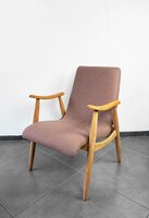 NIEUW . Vintage jaren 60 Louis van Teeffelen fauteuil opnieuw gestoffeerd