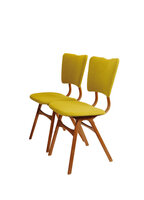 Set vintage eetkamerstoelen opnieuw gestoffeerd