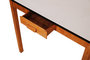 VERKOCHT Vintage houten (werk)tafel et formica blad_